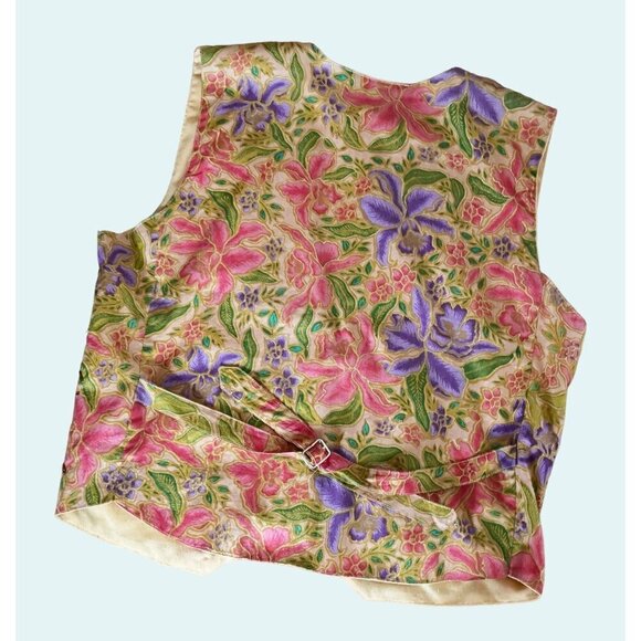 Vintage WESTERN CONNECTION 90s 00s Floral Beaded Vest Top Shirt Sz S - Picture 7 of 8